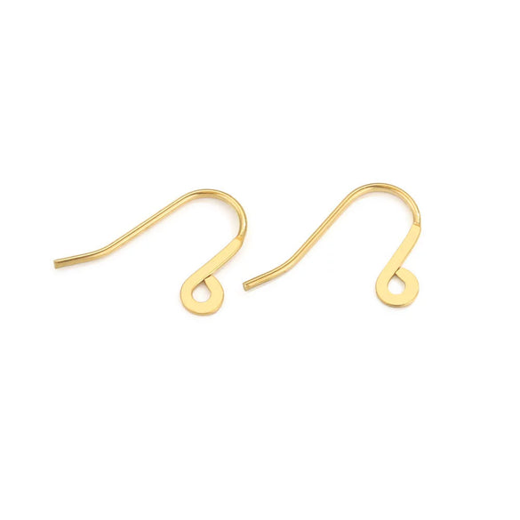 Stainless Steel Fish Pattern Electroplated Earrings Hook Jewelry Making Supplies