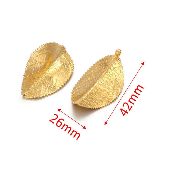 Stainless Steel Fish Pattern Leaf Earrings And Necklace Jewelry Accessories Diy Handmade With 18K Electroplating