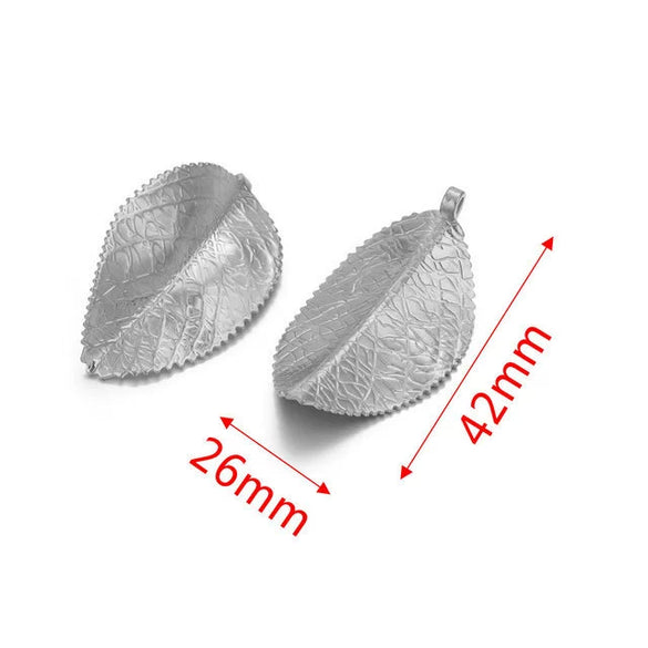 Stainless Steel Fish Pattern Leaf Earrings And Necklace Jewelry Accessories Diy Handmade With 18K Electroplating