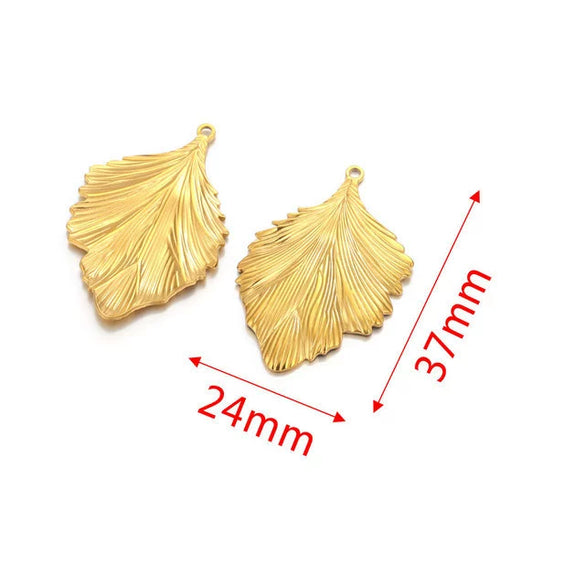 Stainless Steel Fish Pattern Leaf Earrings And Necklace Jewelry Accessories Diy Handmade With 18K Electroplating