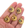 Stainless Steel Fish Pattern Natural Stone Pendant Necklace Jewelry Supplies Accessories With 18K Electroplating