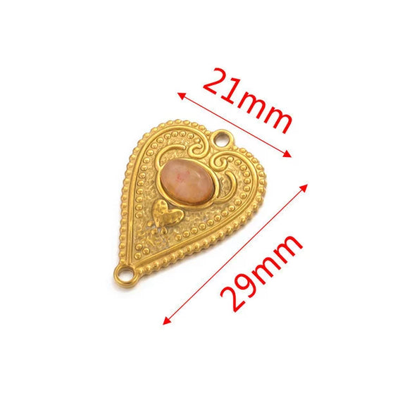 Stainless Steel Fish Pattern Retro Style Peach Heart Jewelry Accessories For Diy Bracelet And Earring Making With Electroplating