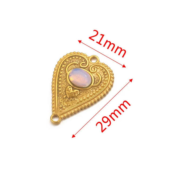 Stainless Steel Fish Pattern Retro Style Peach Heart Jewelry Accessories For Diy Bracelet And Earring Making With Electroplating