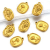 Stainless Steel Fish Pattern Rose Pendant Electroplated Diy Necklace Jewelry Accessories