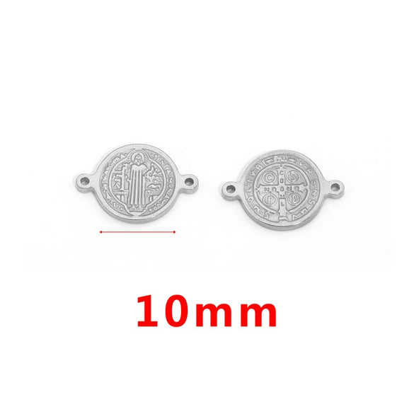 Stainless Steel Fish Pattern Round Pendant Handmade Jewelry Accessories For Diy Bracelet And Necklace