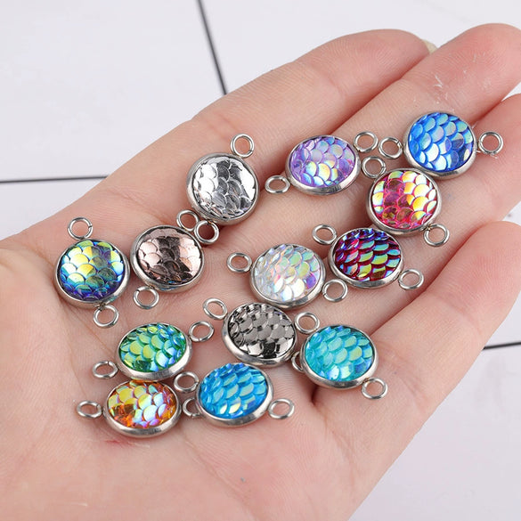 Stainless Steel Fish Scale Pendant Jewelry Accessories