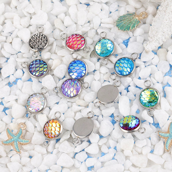 Stainless Steel Fish Scale Pendant Jewelry Accessories