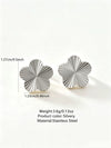 Stainless Steel Five Leaf Clover Jewelry Set For Women With Necklace Earrings Bracelet And Ring Simple Light Luxury Electroplated Design