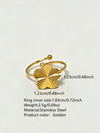 Stainless Steel Five Leaf Clover Jewelry Set For Women With Necklace Earrings Bracelet And Ring Simple Light Luxury Electroplated Design
