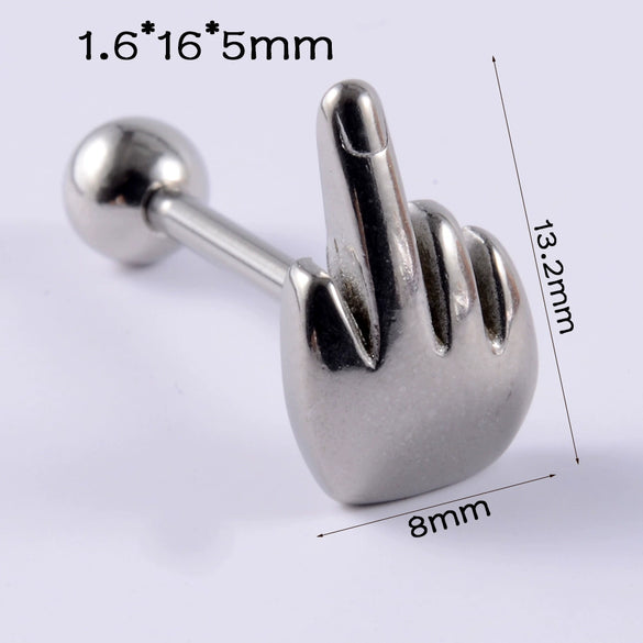 Stainless Steel Five Star Fashion Tongue Ring Hammershaped Electroplated Unisex Puncture Decoration