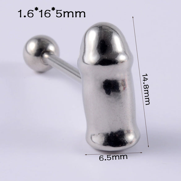 Stainless Steel Five Star Fashion Tongue Ring Hammershaped Electroplated Unisex Puncture Decoration