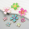 Stainless Steel Fivepetal Flower Drop Oil Jewelry Accessories Earrings Pendant Diy Handmade Material
