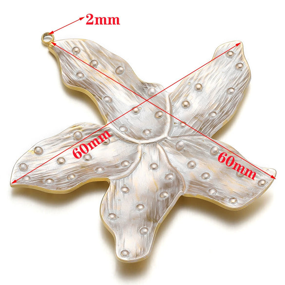 Stainless Steel Fivepetal Flower Oil Dripping Pendant Jewelry Accessories