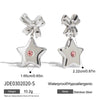 Stainless Steel Fivepointed Star Bow Earrings With Diamond Electroplating Jewelry