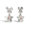 Stainless Steel Fivepointed Star Bow Earrings With Diamond Electroplating Jewelry