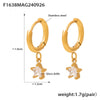 316L Stainless Steel Fivepointed Star Earrings Plated With Real Gold Niche Style
