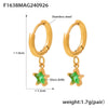 316L Stainless Steel Fivepointed Star Earrings Plated With Real Gold Niche Style