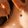 316L Stainless Steel Fivepointed Star Earrings Plated With Real Gold Niche Style