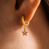 316L Stainless Steel Fivepointed Star Earrings Plated With Real Gold Niche Style