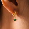 316L Stainless Steel Fivepointed Star Earrings Plated With Real Gold Niche Style