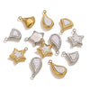 Stainless Steel Fivepointed Star Fanshaped Water Drop Pendant Electroplated Ladies Necklace Accessory