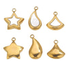 Stainless Steel Fivepointed Star Fanshaped Water Drop Pendant Electroplated Ladies Necklace Accessory