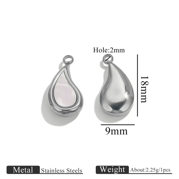 Stainless Steel Fivepointed Star Fanshaped Water Drop Pendant Electroplated Ladies Necklace Accessory