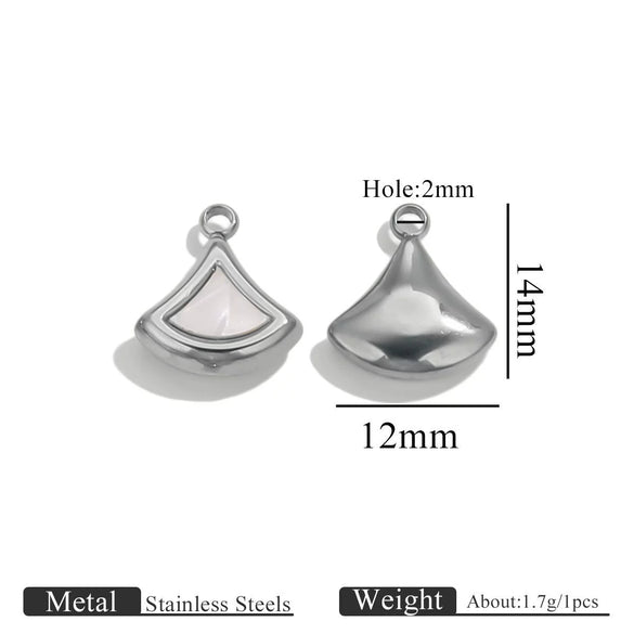 Stainless Steel Fivepointed Star Fanshaped Water Drop Pendant Electroplated Ladies Necklace Accessory