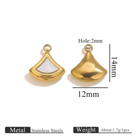 Stainless Steel Fivepointed Star Fanshaped Water Drop Pendant Electroplated Ladies Necklace Accessory