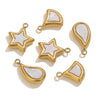Stainless Steel Fivepointed Star Fanshaped Water Drop Pendant Electroplated Ladies Necklace Accessory