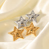 Stainless Steel Fivepointed Star Geometric Earrings Electroplated Design For Women