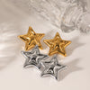 Stainless Steel Fivepointed Star Geometric Earrings Electroplated Design For Women