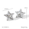 Stainless Steel Fivepointed Star Geometric Earrings Electroplated Design For Women
