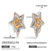 Stainless Steel Fivepointed Star Geometric Women's Earrings Electroplated