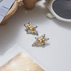 Stainless Steel Fivepointed Star Geometric Women's Earrings Electroplated