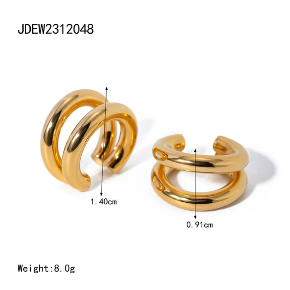 Stainless Steel Fivepointed Star Geometric Women's Earrings Electroplated