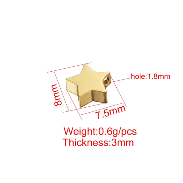 Stainless Steel Fivepointed Star Jewelry Accessories Diy Beads Pendant Mirror Polished