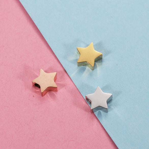 Stainless Steel Fivepointed Star Jewelry Accessories Diy Beads Pendant Mirror Polished