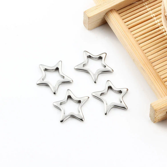 Stainless Steel Fivepointed Star Jewelry Accessories Pendant For Diy Necklace Bracelet Earrings Electroplated Simple Fashion