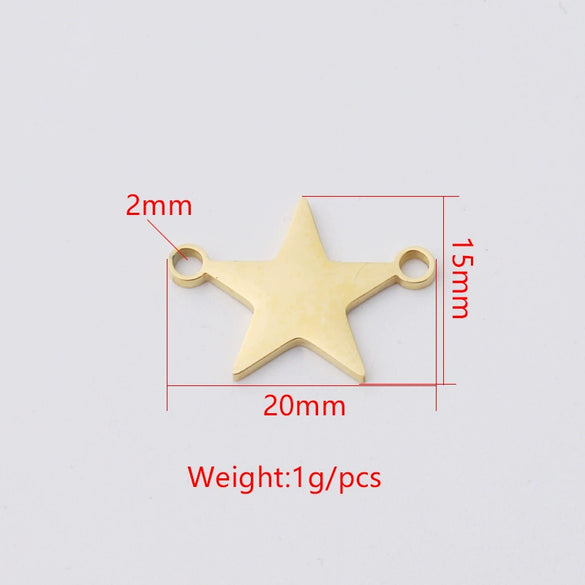 Stainless Steel Fivepointed Star Jewelry Accessories Pendant For Necklace And Bracelet With Fine Polishing