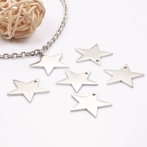 Stainless Steel Fivepointed Star Polished Pendant Jewelry