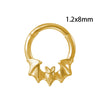 Stainless Steel Flame Fourlayer Stacked Nose Ring Gold Electroplated Bat Design