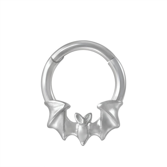 Stainless Steel Flame Fourlayer Stacked Nose Ring Gold Electroplated Bat Design
