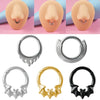 Stainless Steel Flame Fourlayer Stacked Nose Ring Gold Electroplated Bat Design