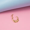 Stainless Steel Flame Fourlayer Stacked Nose Ring Gold Electroplated Bat Design