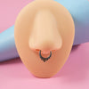 Stainless Steel Flame Fourlayer Stacked Nose Ring Gold Electroplated Bat Design