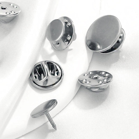 Stainless Steel Flat Brooch Base Butterfly Buckle Clip Pin Badge Clip Handmade Jewelry Accessories Production Supplies Electroplated