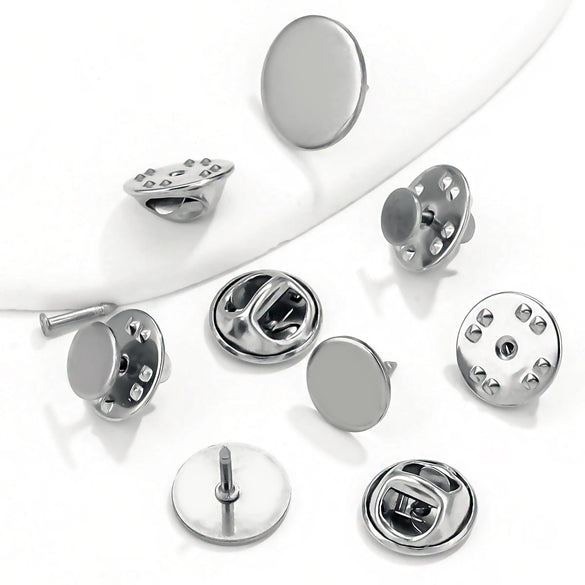 Stainless Steel Flat Brooch Base Butterfly Buckle Clip Pin Badge Clip Handmade Jewelry Accessories Production Supplies Electroplated