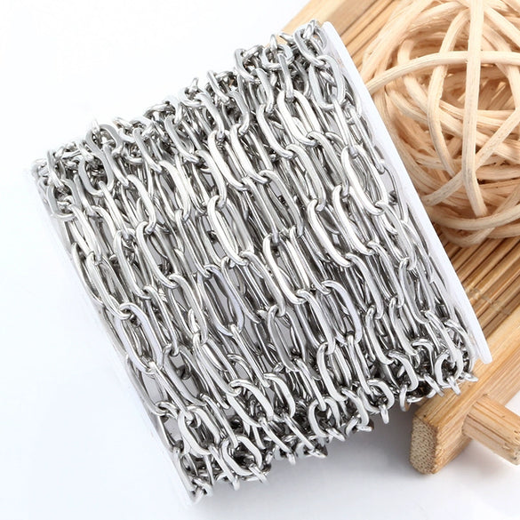 Stainless Steel Flat Cross Chain Vacuum Gold Plated Jewelry Chain For Diy