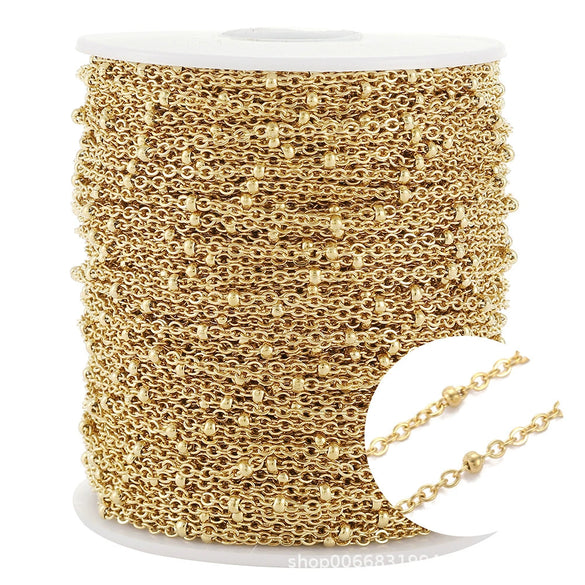 Stainless Steel Flat Cross Clip Bead Chain Electroplated Diy Jewelry Making Material Pendant Necklace